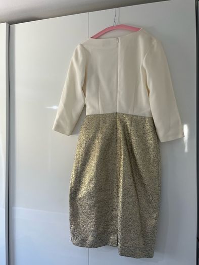 Niamh O'Neill designer dress size 10 gold and cream / ivory
