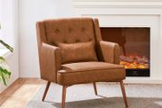 Faux Leather Tufted Armchair