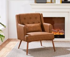 Faux Leather Tufted Armchair