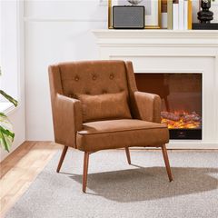 Faux Leather Tufted Armchair