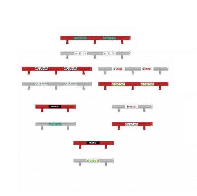 Scalextric  C8191: Crash Barriers With Stickers ( Armco Borders Sports track classic )