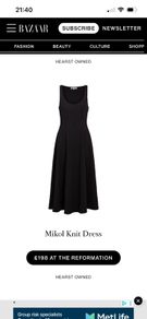 Reformation Mikol Knit Dress Sz 14UK 10US XL Jersey Classic Elegant Maxi
