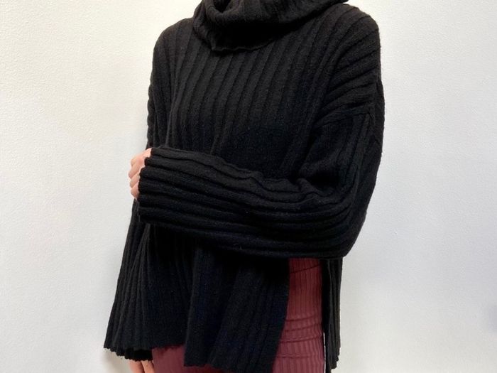 Black roll neck knit jumper