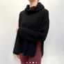 Black roll neck knit jumper Image 2