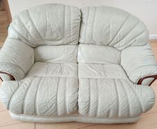 Leather 2-seater sofa