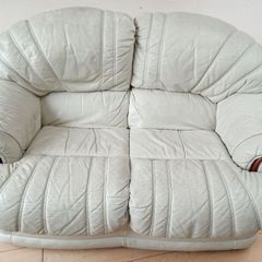Leather 2-seater sofa