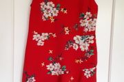 Red Flowery Warehouse Dress Size 14