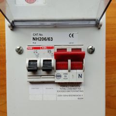 Wylex 63A shed / garage circuit board