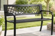 Outdoor Bench, 46 inches Metal Garden Bench for Outdoors, 480 lbs Load Capacity Bench