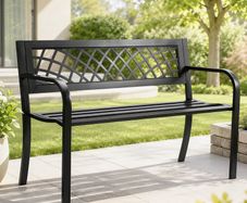 Outdoor Bench, 46 inches Metal Garden Bench for Outdoors, 480 lbs Load Capacity Bench
