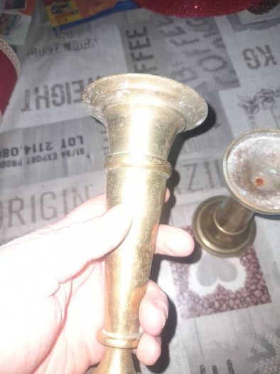 Old Pair of Brass Vases, Postage Available or Collection