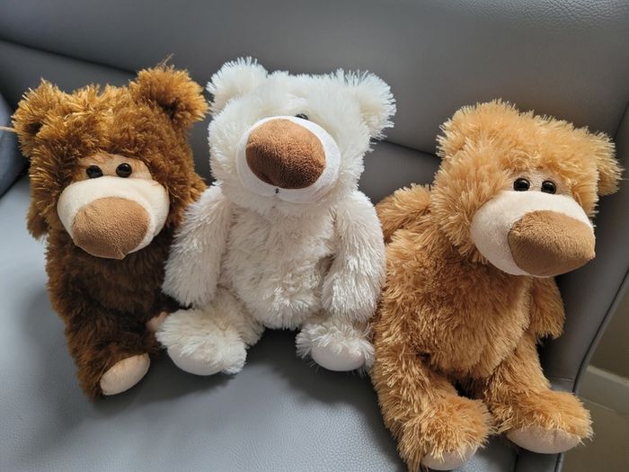 Triplet Teddy Bears Like New Plush Toys Teddies Soft Toys Comforter