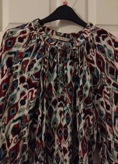 Loose peacock top, Tu, size 12