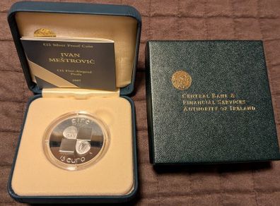 Proof Euro coin 2007, Ivan Mestrovic, 15 Euro silver