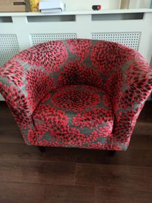 Soft armchair grey / red