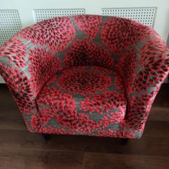 Soft armchair grey / red