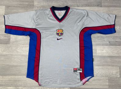 Genuine Vintage 1998 Barcelona Away Jersey Shirt Mens XL Silver