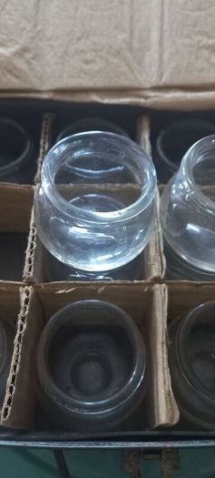vintage set of 12 jars in lovely leather carry case