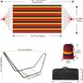 Hammock with Stand, Double Cotton Hammock with Adjustable Steel Frame & Spreader Bar Image 3