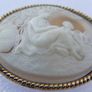Vintage Shell Cameo Brooch Cameo Ivory Scarf Clip Image 3