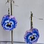 Majestic Lavender Pansy Floral Earrings Image 8