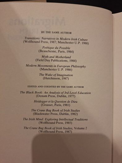 SALE!  MIGRATIONS - The Irish at Home & Abroad, edited by Richard Kearney