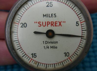 Vintage 'suprex' Clip On Pedometer Up To 25 Miles With 1/4 Mile Divisions