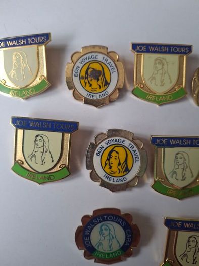 12 x Vintage 1970's,  80's  Joe Walsh Irish Tours Badges