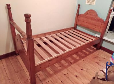 Extremely Solid Single Wooden Bed Frame - Can Deliver