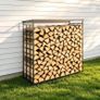 6FT Heavy Duty Firewood Rack 3/8 Cord Outdoor Log Holder, 730kg Capacity, Black Carbon Steel Wood Storage Stand Image 7