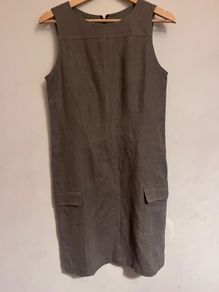 Olsen light brown linen dress