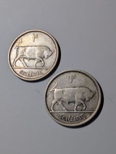1928 Silver Irish Shillings x2