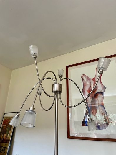 Rare IKEA Kryssbo Medusa Tentacle Jellyfish Stainless Floor Dimmer Accent Lamp