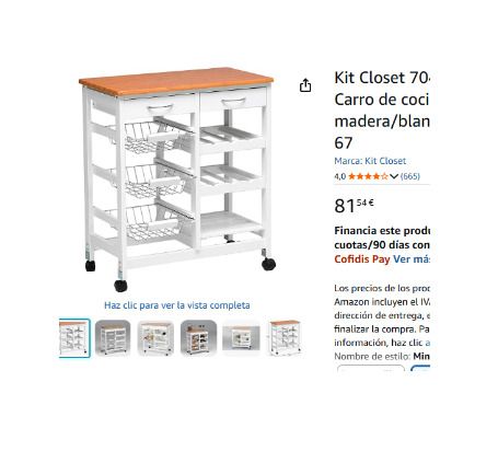 kitchen Rolling Trolly with Stainless Steel Top