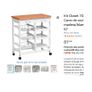 kitchen Rolling Trolly with Stainless Steel Top Image 4