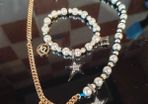 Karl Lagerfeld asymmetrical necklace and bracelet set