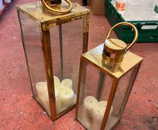 Gold Lantern, Geometric Decor & Candleholder Job Lot