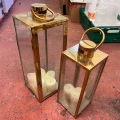 Gold Lantern, Geometric Decor & Candleholder Job Lot