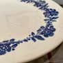 Vernacular Blue and White Spongeware  Floral Platter Unmarked 30 cm Image 9