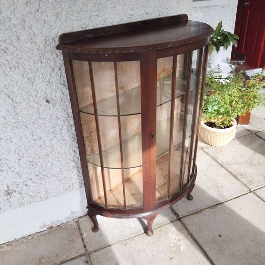 Vintage Bowfronted Display Cabinet