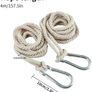 Tree Swing Ropes, 2Pcs 4M Hammock Hanging Rope Adjustable Swing Hooks Strap Garden Furniture Accessories Image 2