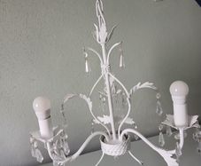 2 White crystal chandelier lights