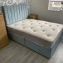 Cream double bed and mattress Image 6