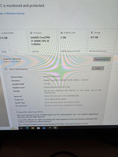 I7 game pc for 200