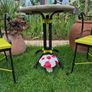 Bistro set Forged Garden Chairs  Cast iron table very heavy furniture patio decking steel home house  cottage benchs gift present new sea shels furniture pots statue  table and chairs seat Image 6