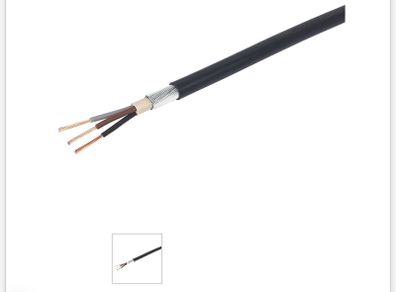 Prysmian 6943x Black 3-core 2.5mm Armoured Cable 10m Coil