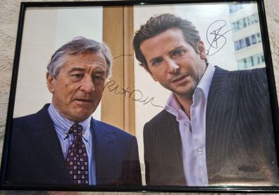 Robert De Niro & Bradley Cooper Hand Signed Photo (Framed) COA Included