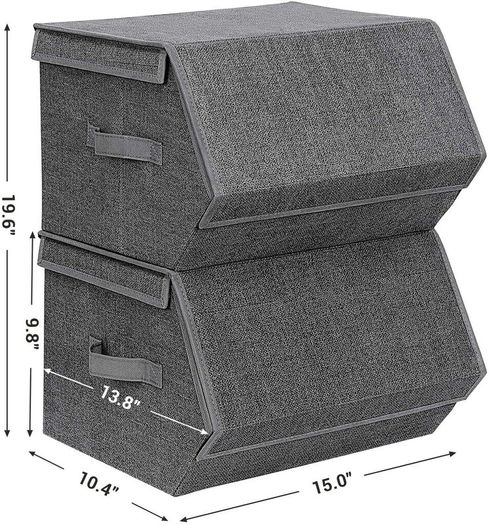 Set of 2 Storage Boxes with Magnetic Hinged Lid - Free Delivery Nationwide