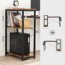 _Computer Desk with Shelf, Adjustable Shelf, with Side Pocket, 110 x 50 x 90 cm, Industrial Design, Vintage Brown/Black Image 2