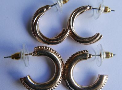 Vintage Gold plated Hoop Earrings (2 Pairs)
